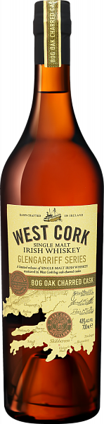 West Cork Glengarriff Series Bog Oak Charred Cask Single Malt Irish Whiskey, 0.7 л