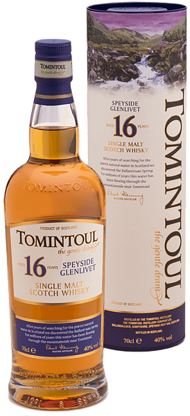 Tomintoul Speyside Glenlivet Single Malt Scotch Whisky 16 YO (gift box), 0.7л