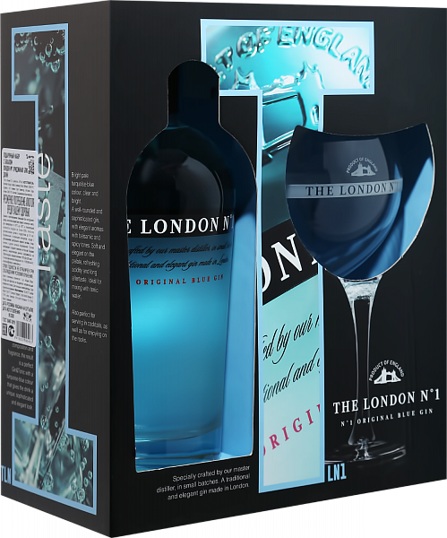 The London №1 Original Blue Gin (gift box with glass), 0.7 л
