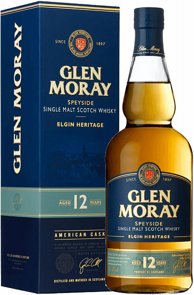 Glen Moray Elgin Heritage 12 Y.O. Single Malt Scotch Whisky (gift box), 0.7л